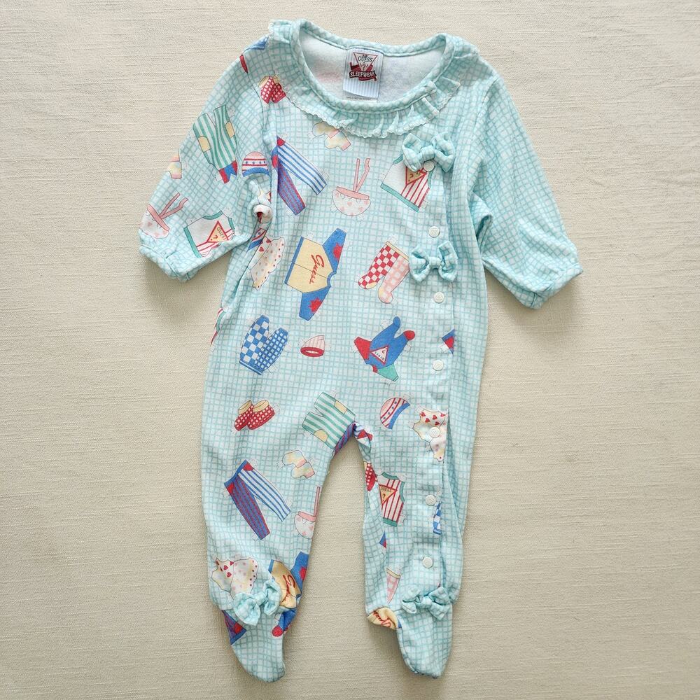 Vintage Guess Clothing Pattern Footed PJs 6-9 months